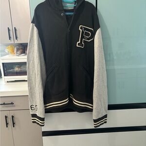Ralph Lauren Black and Gray varsity Jacket 67